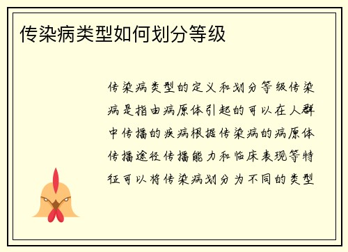 传染病类型如何划分等级